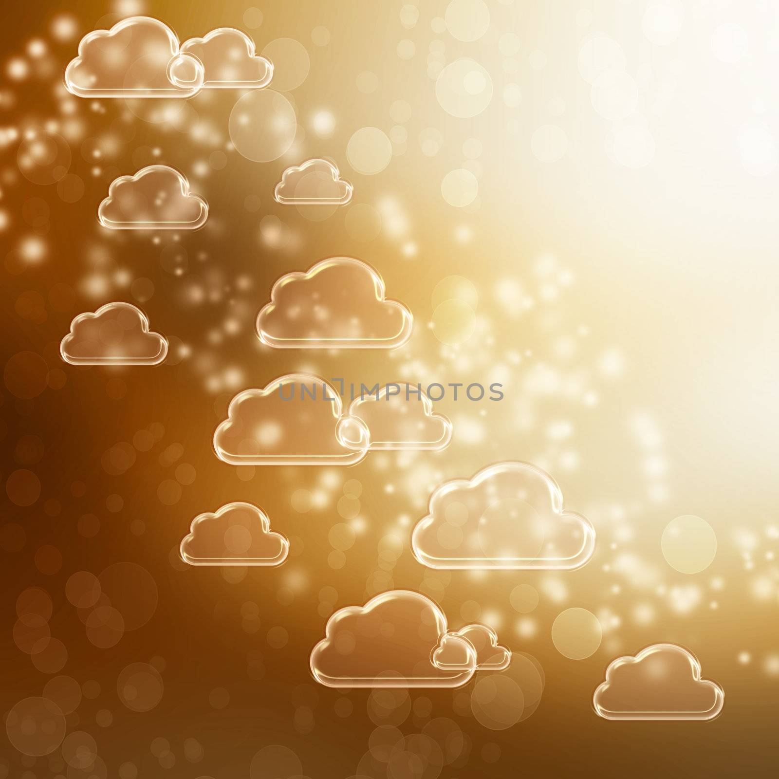 Golden Cloud Shapes background by melpomene