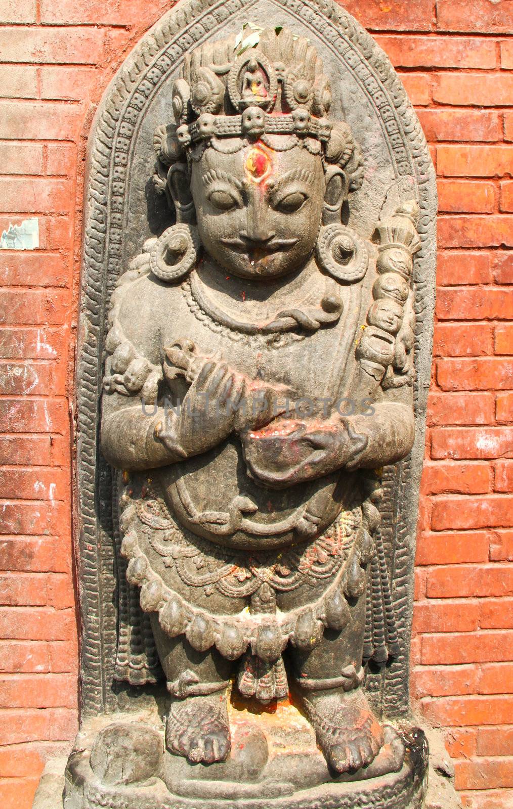 Nepal statues in temple by nuchylee