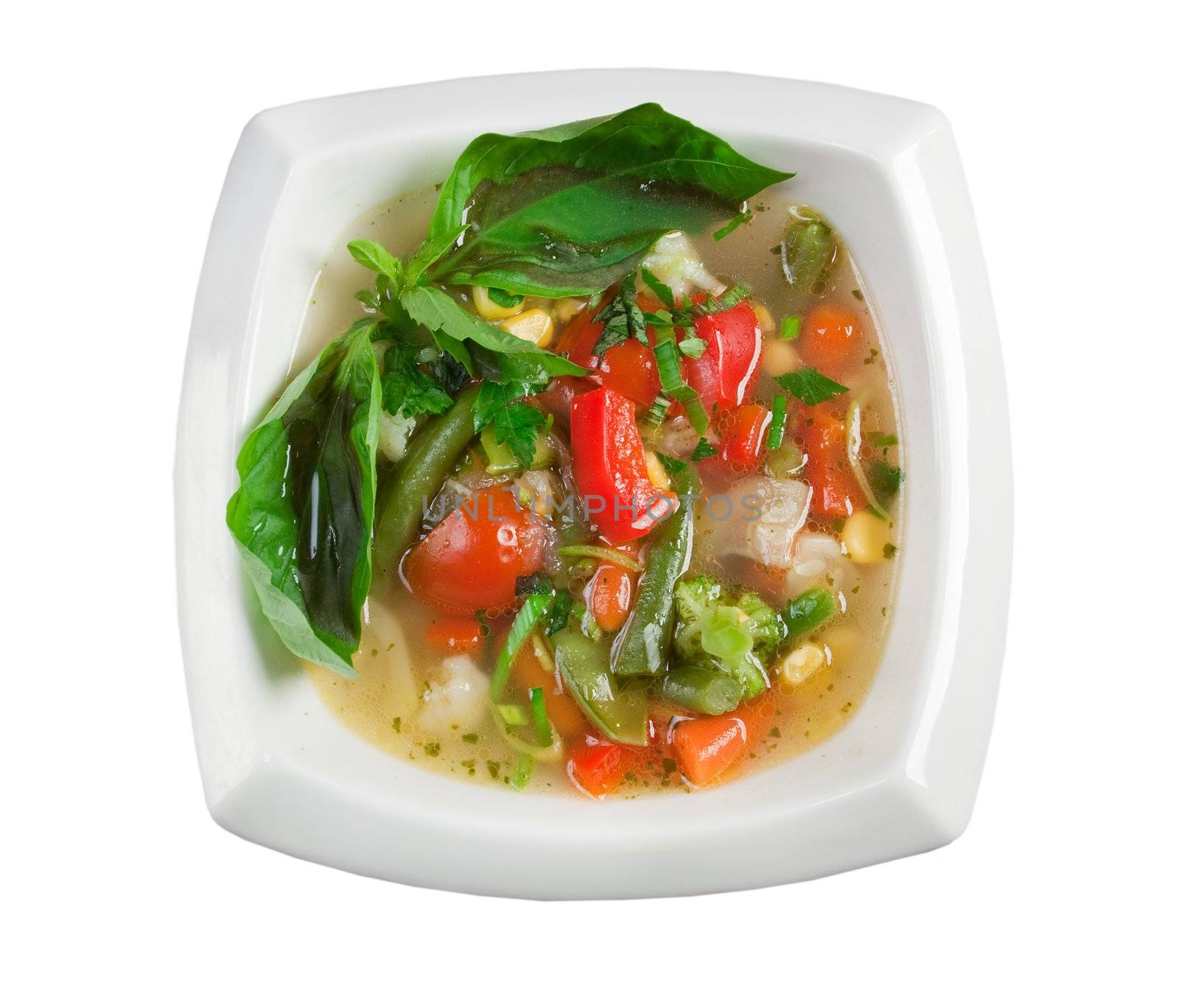 Italian cuisine.Minestrone vegetable soup
