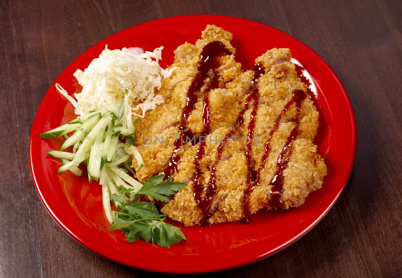 Pork roasted coating. traditional japanese food