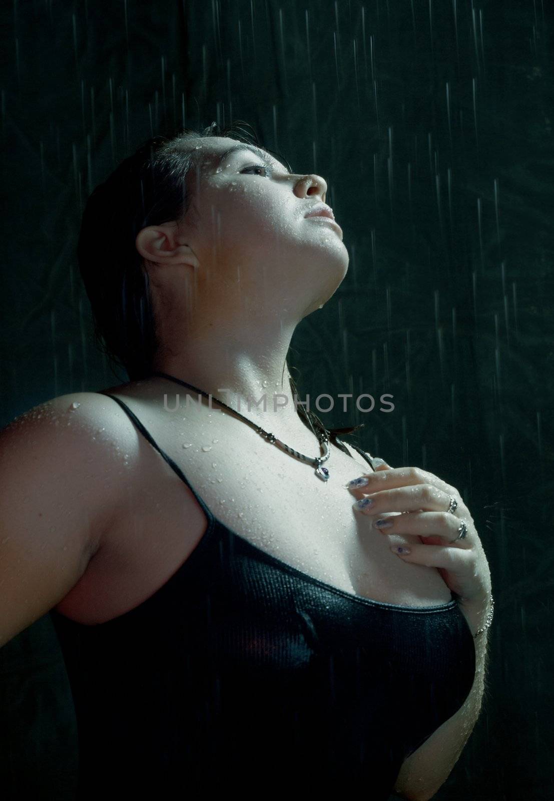  sexy woman water studio portrait. by Fanfo