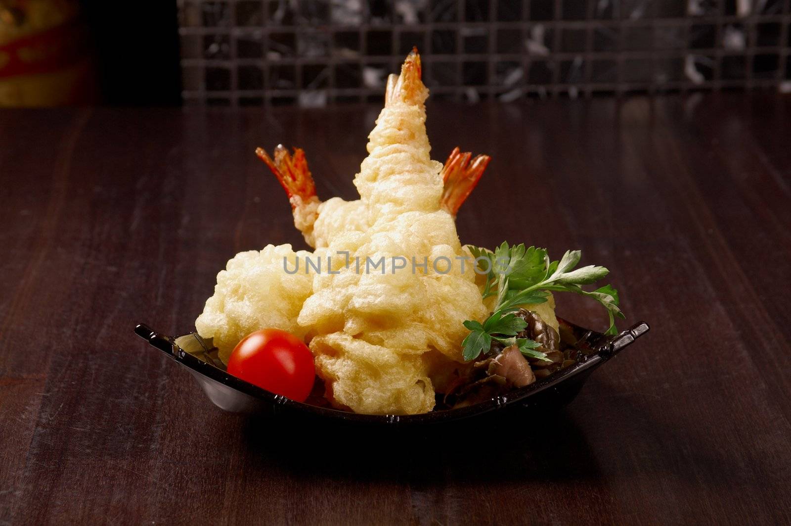 Japanese fried tempura with shrimp