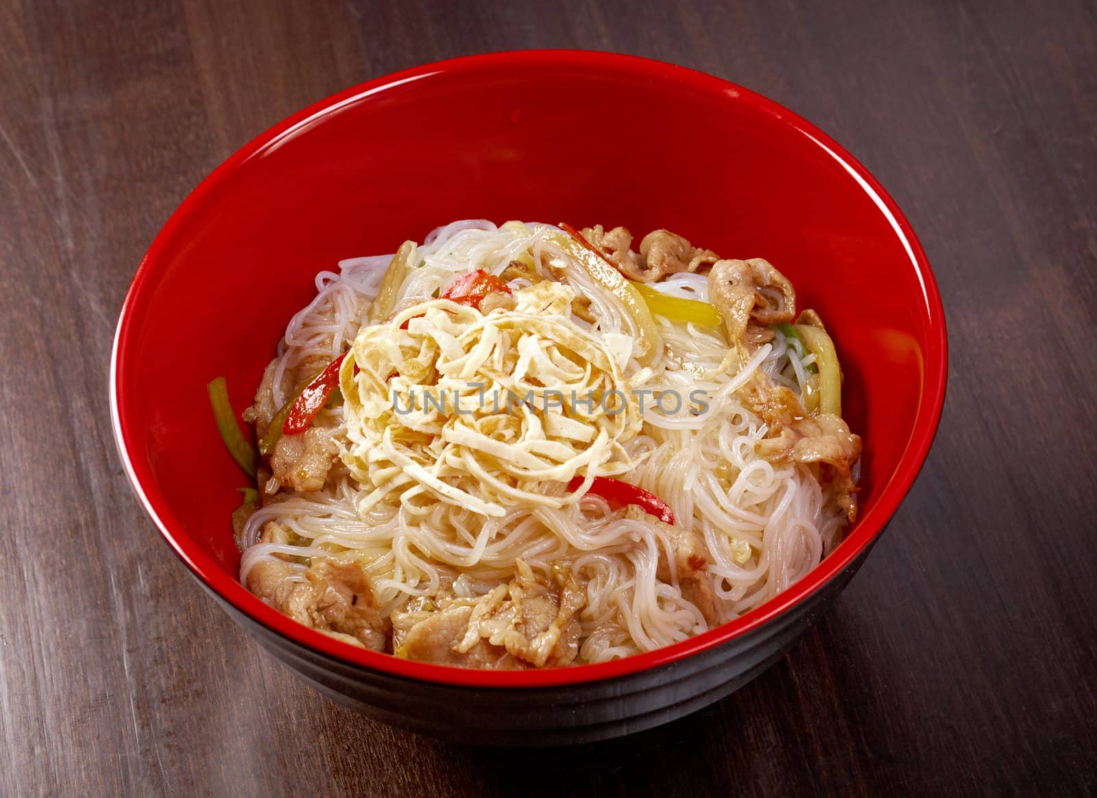 pork slice  and noodle.Japanese cuisine