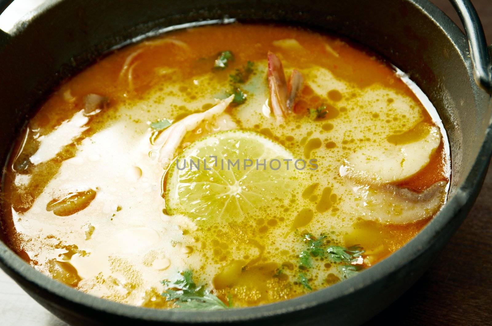 soup with prawn.Thai traditional food.