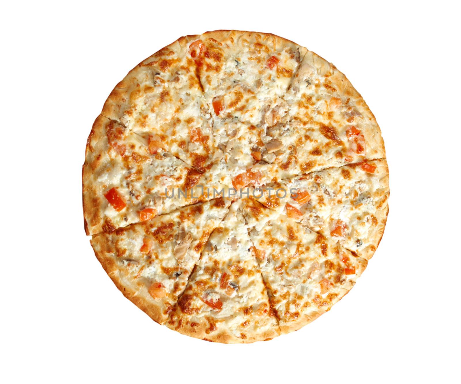 Pizza fish . italian kitchen. Studio
