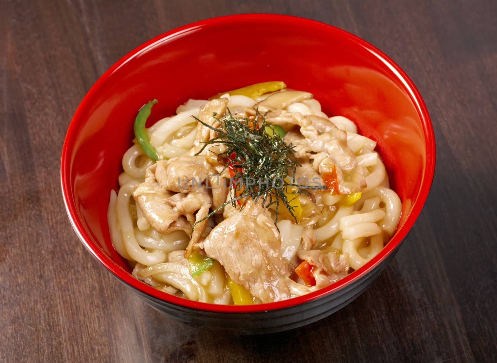 pork slice  and udon-noodle.Japanese cuisine