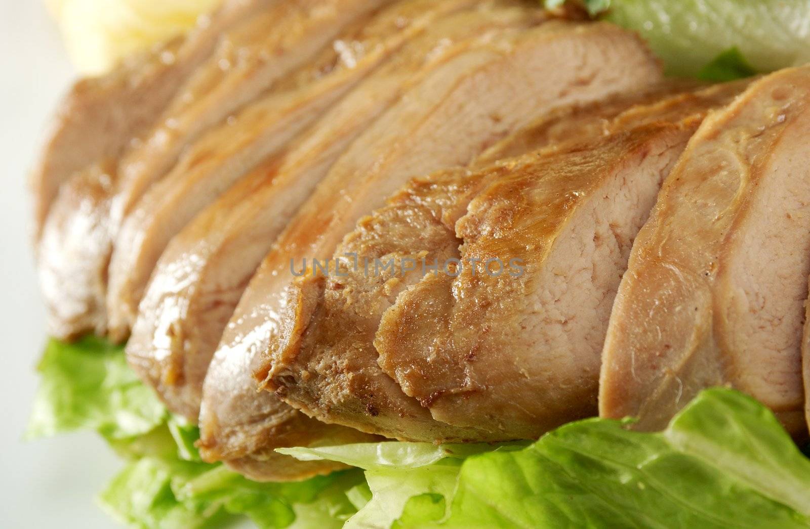 Roasted duck, Chinese style  . Shallow depth-of-field.