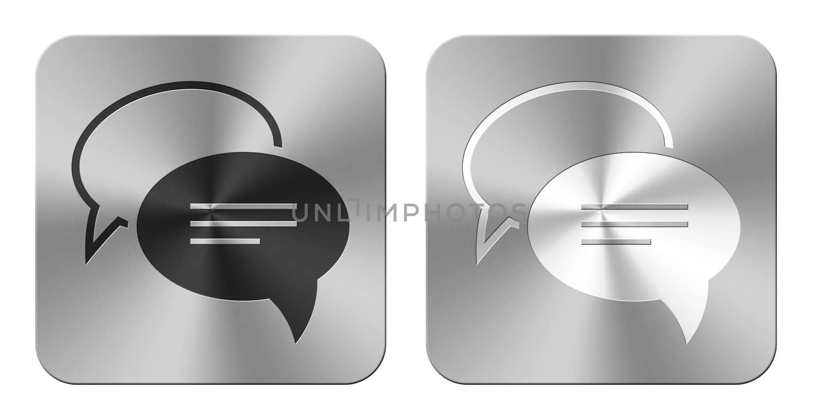 Pair of aluminum chat icon by gorgrigo