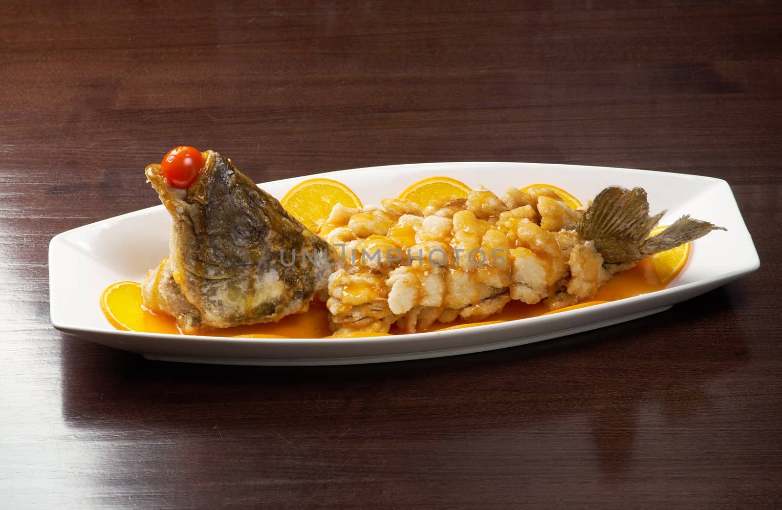 chinese cuisine .baked perch.rockfish