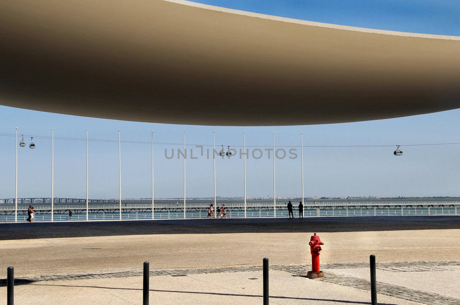 Modern Lisbon Expo 98 and cable car, Portugal