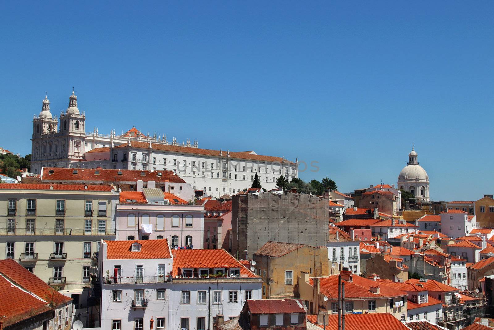 Lisbon Alfama panorama, Portugal � buildings, roofs, churches