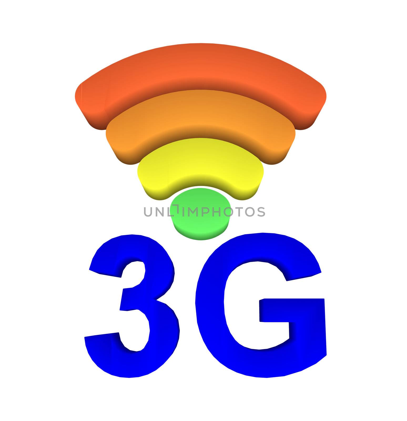 3G and signal symbol on white background