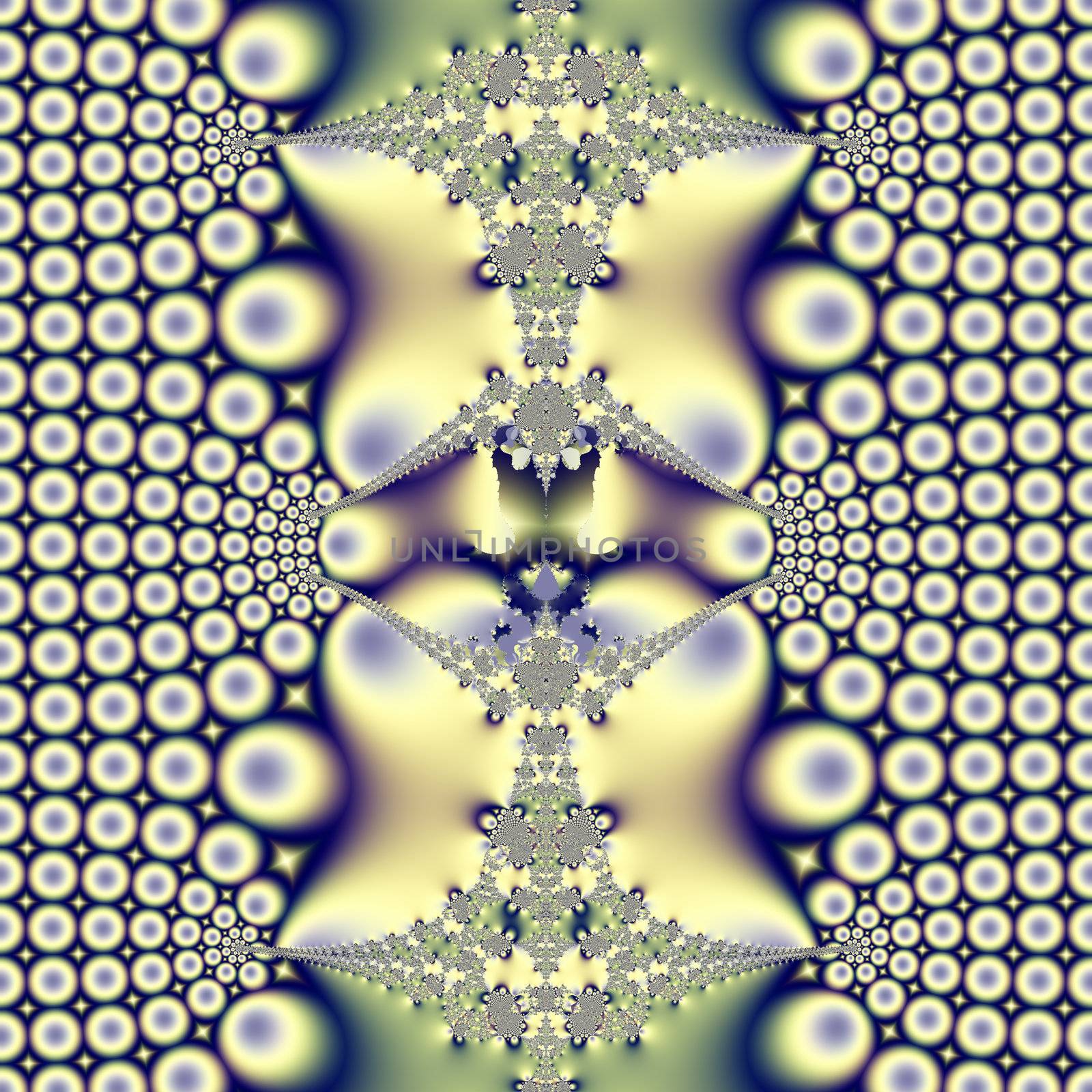 Bright and funky original fractal design, abstract art, baubles