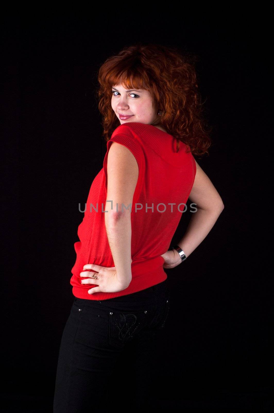 portrait of beautiful redhead by mettus