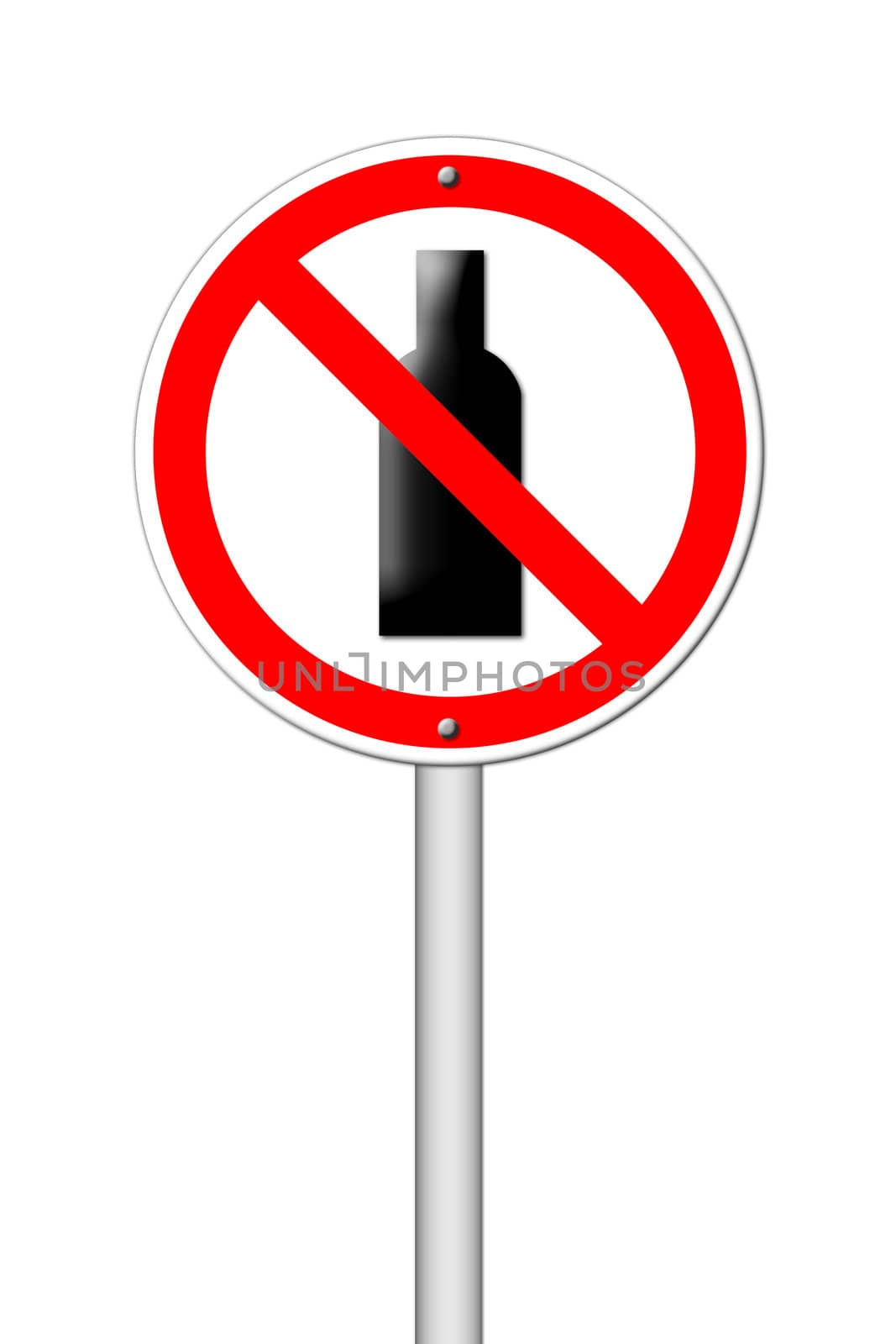 no alcohol sign on white background