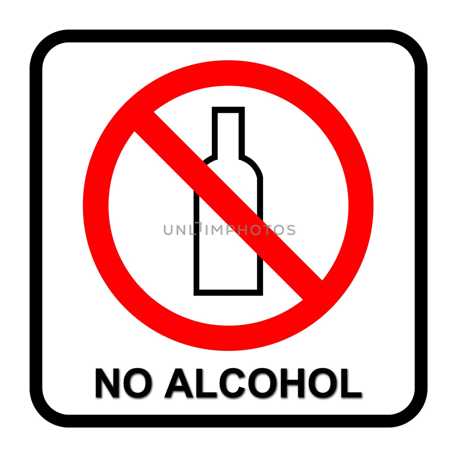 no alcohol sign on white background