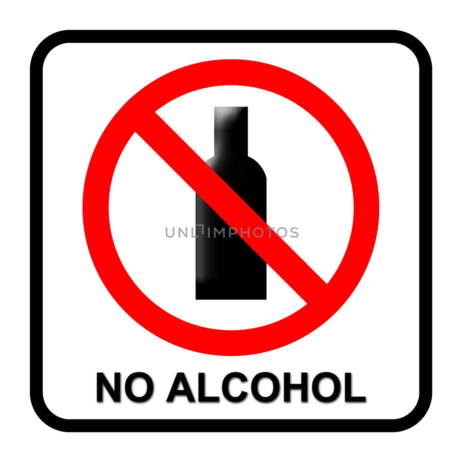 no alcohol sign on white background