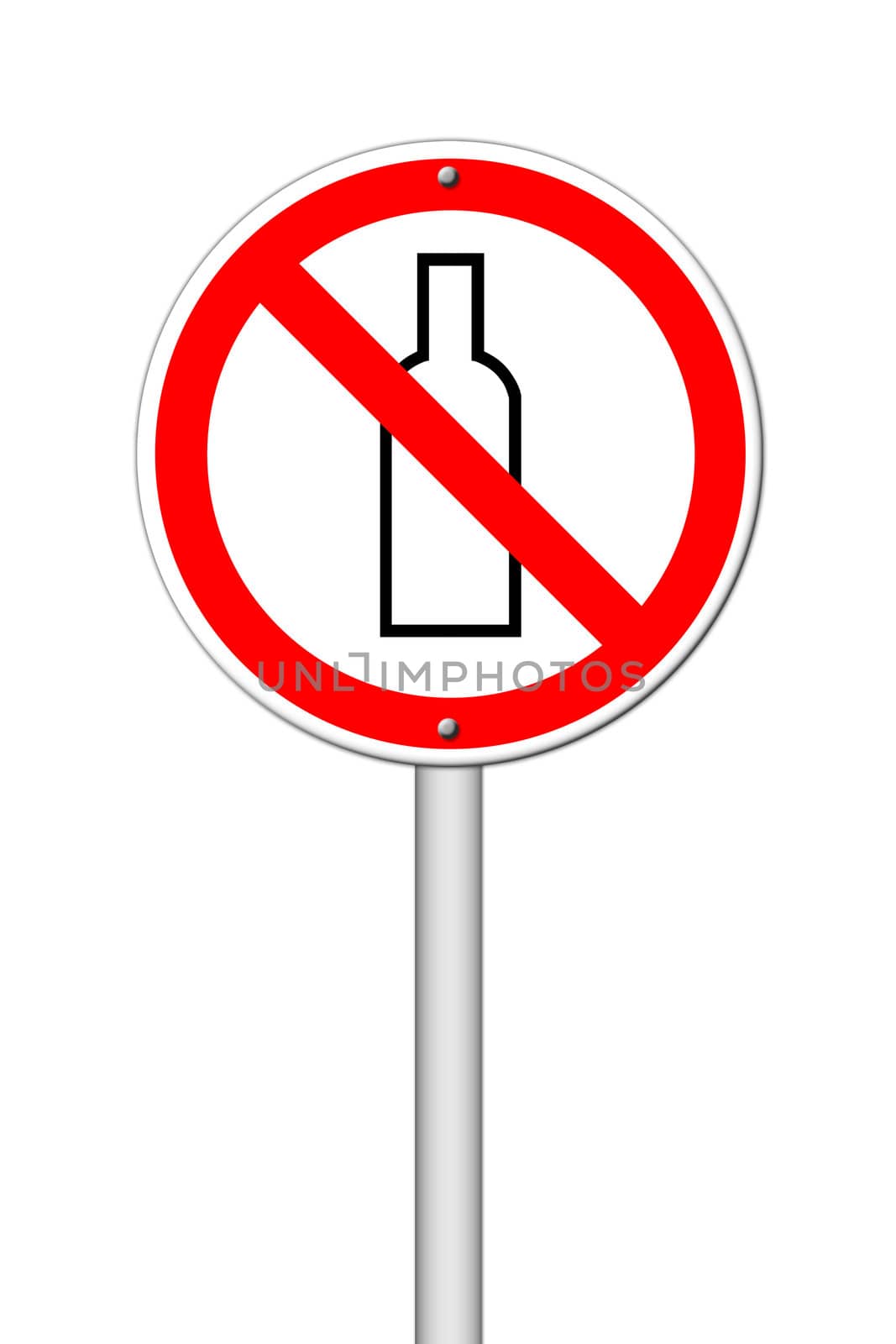 no alcohol sign on white background