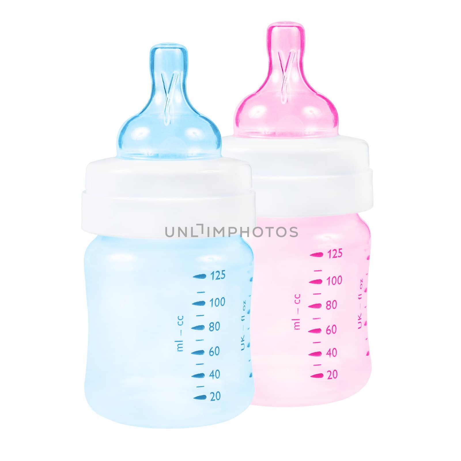 Baby bottle pink and blue by grauvision