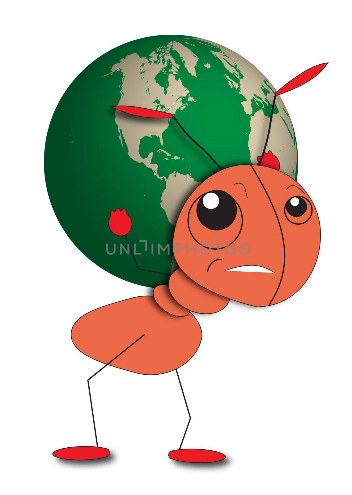 Ant Holds A Globe - Save The Planet by ankarb