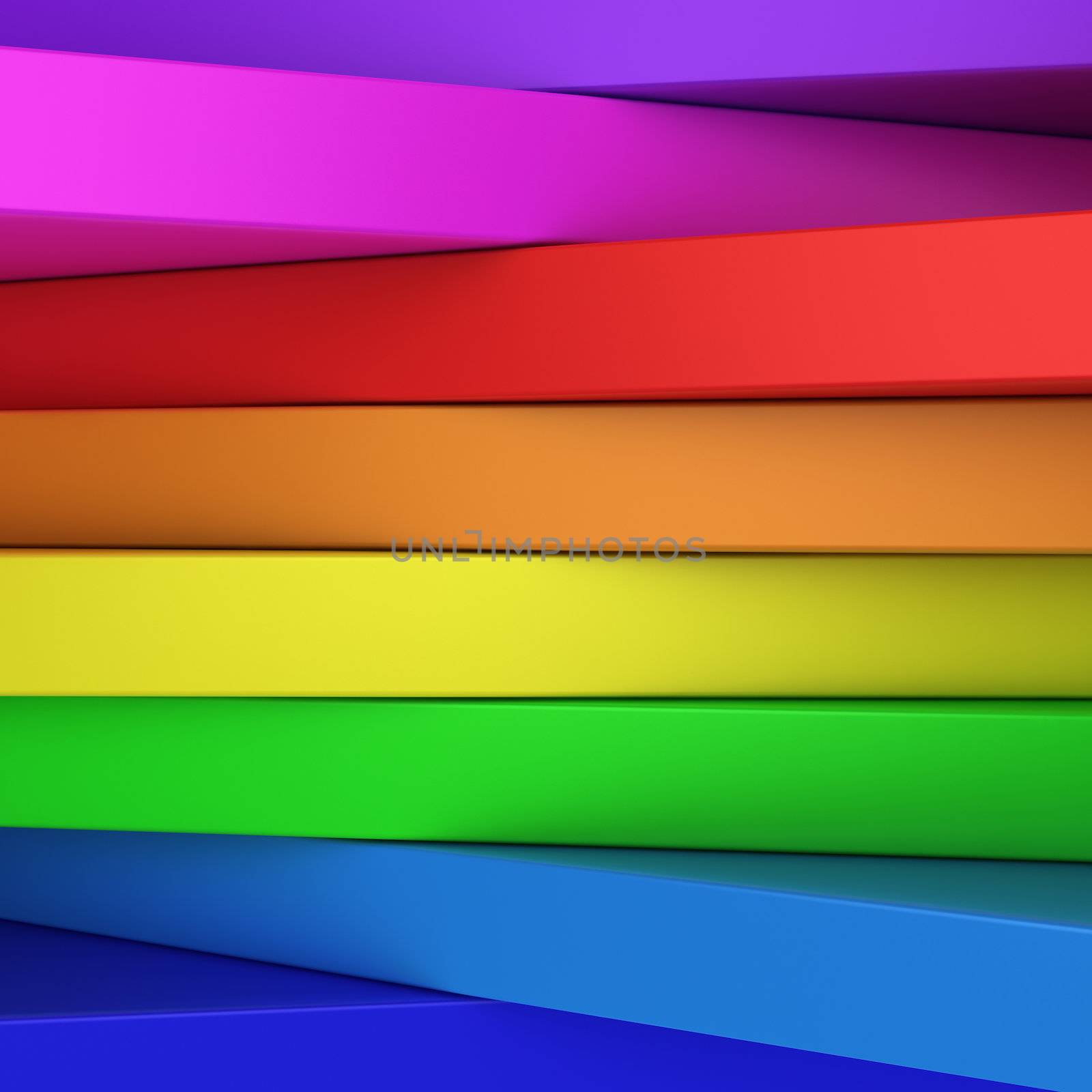 Abstract rainbow-coloured panels with copyspace for text OR just vibrant 3D background