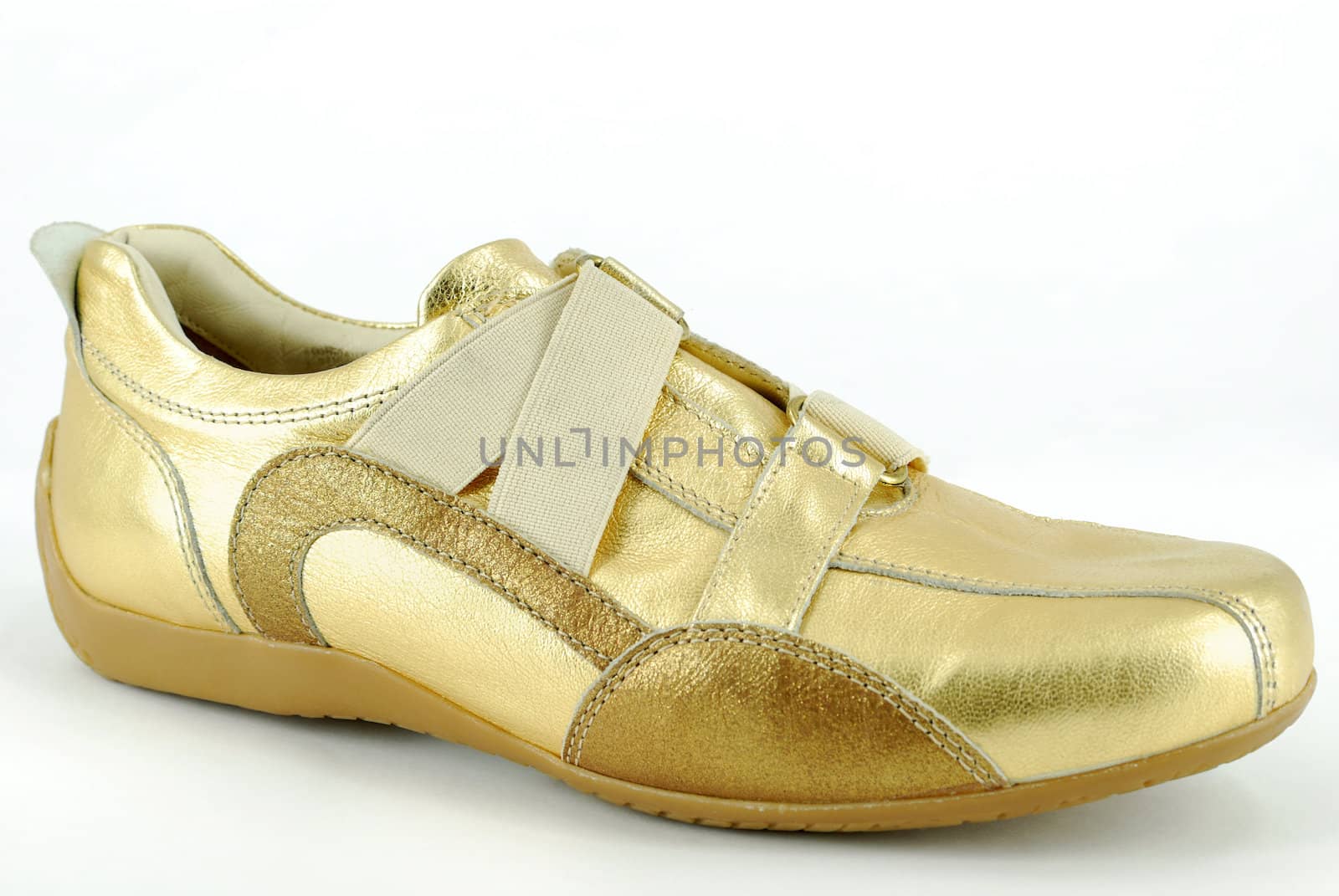 New woman gold sneaker shoe