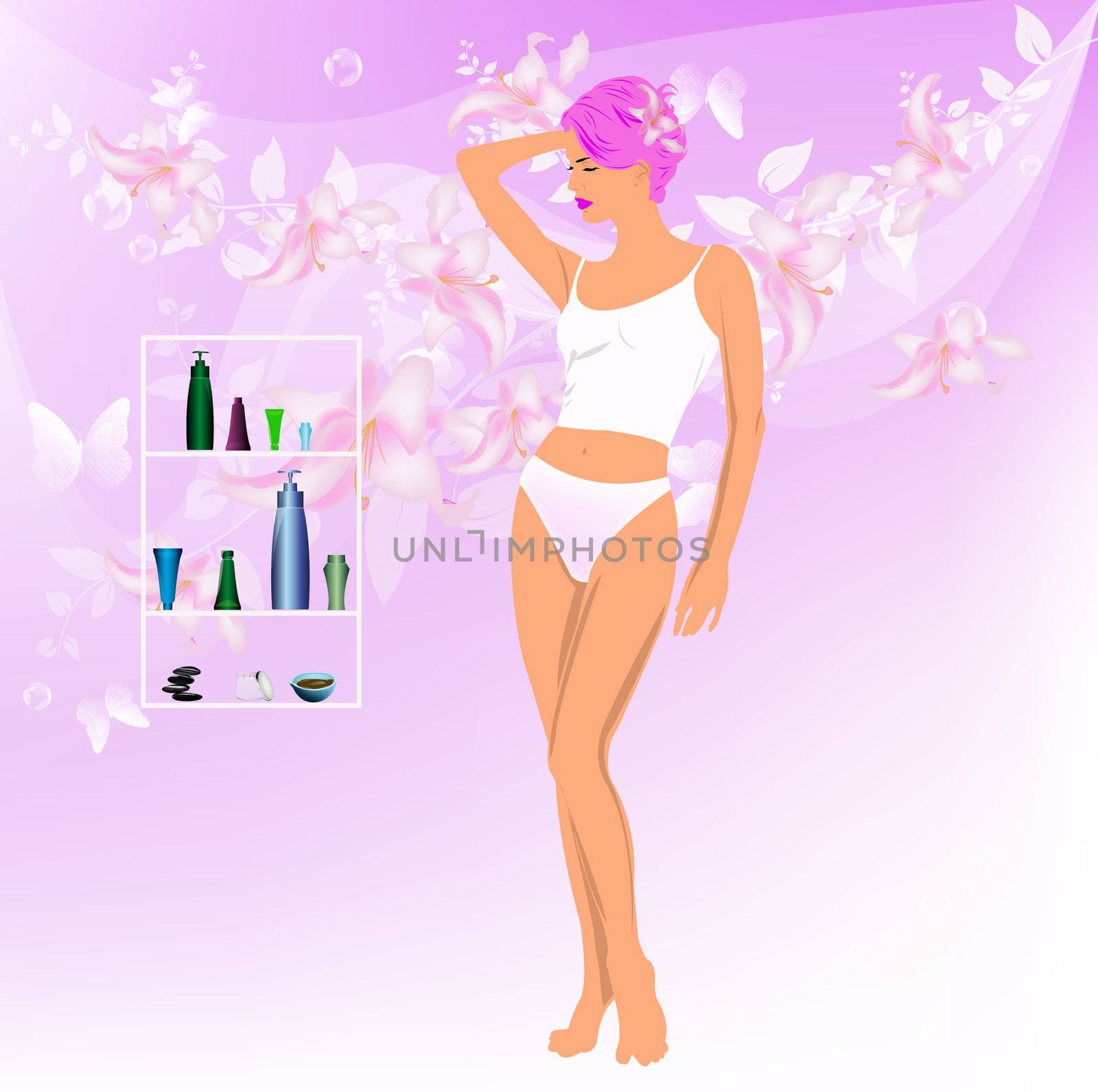 Hygiene female body.Spa concept.Skincare and female medical cosmetology