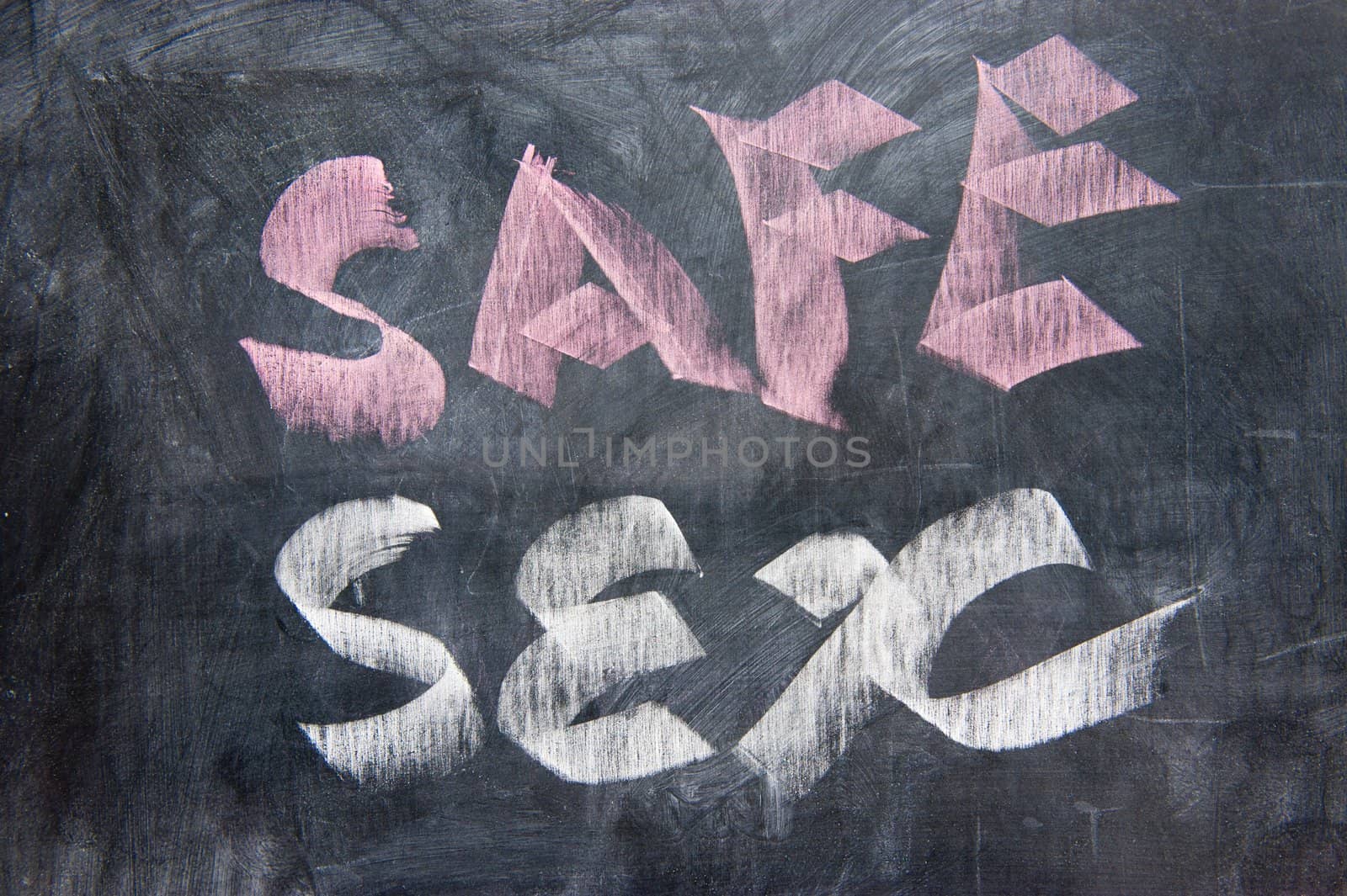 Chalkboard writing - Safe sex by raywoo