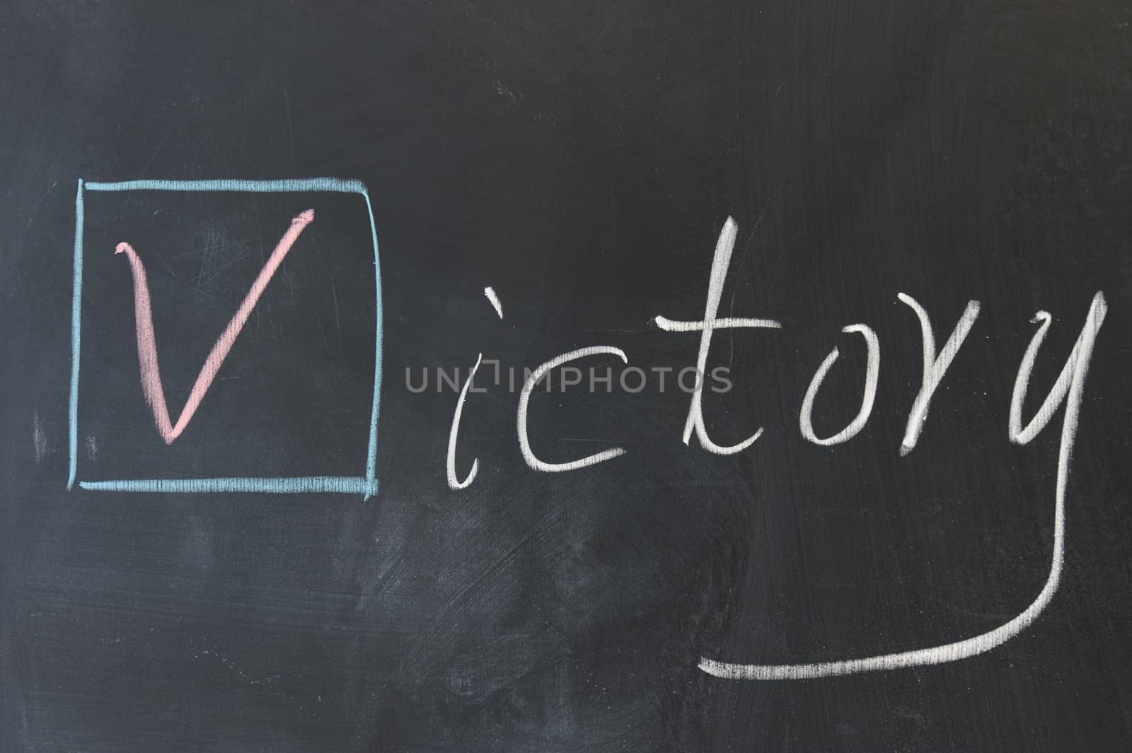 Chalkboard writing - victory by raywoo