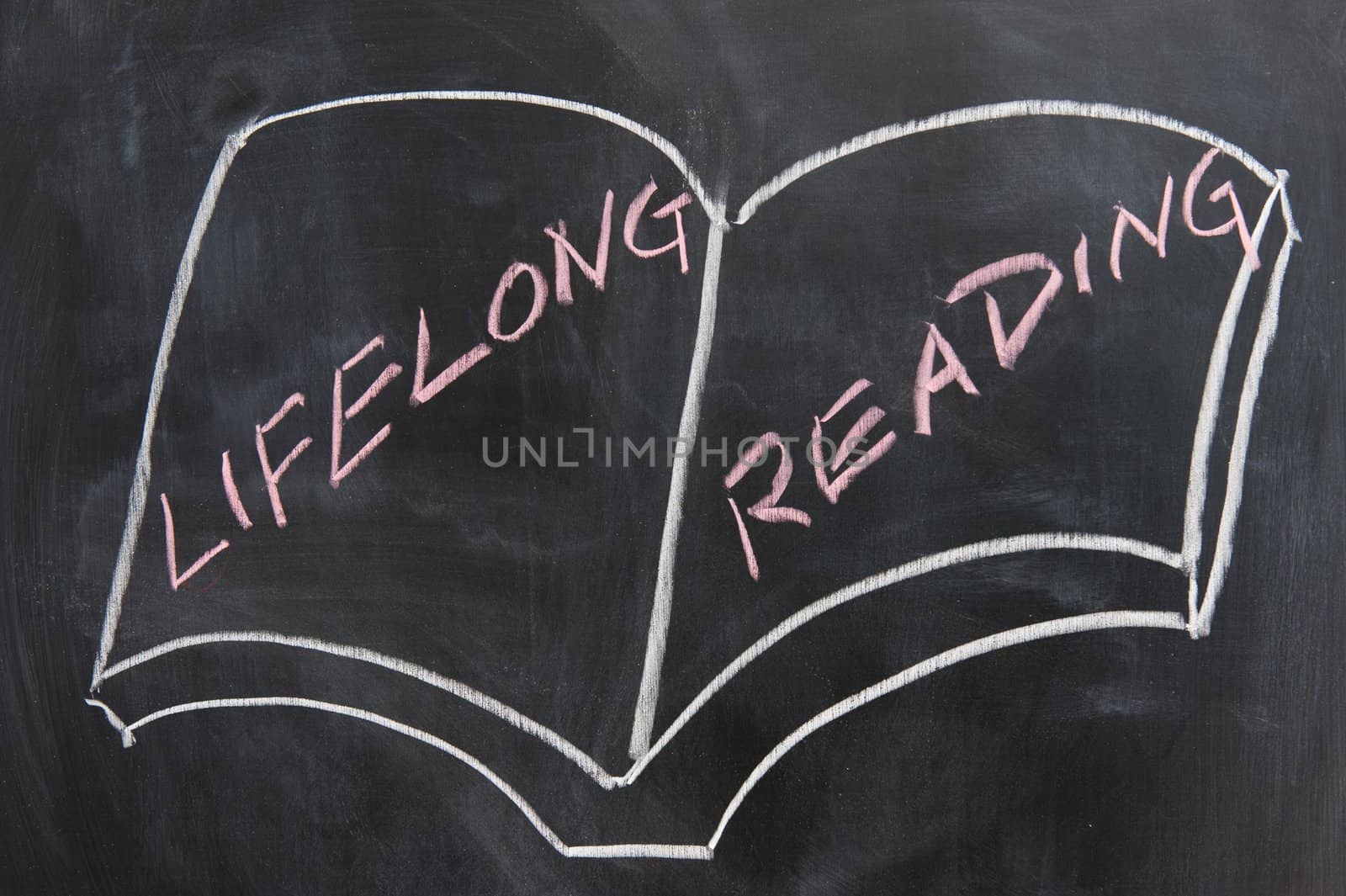 Chalkboard image - concept of lifelong reading habit