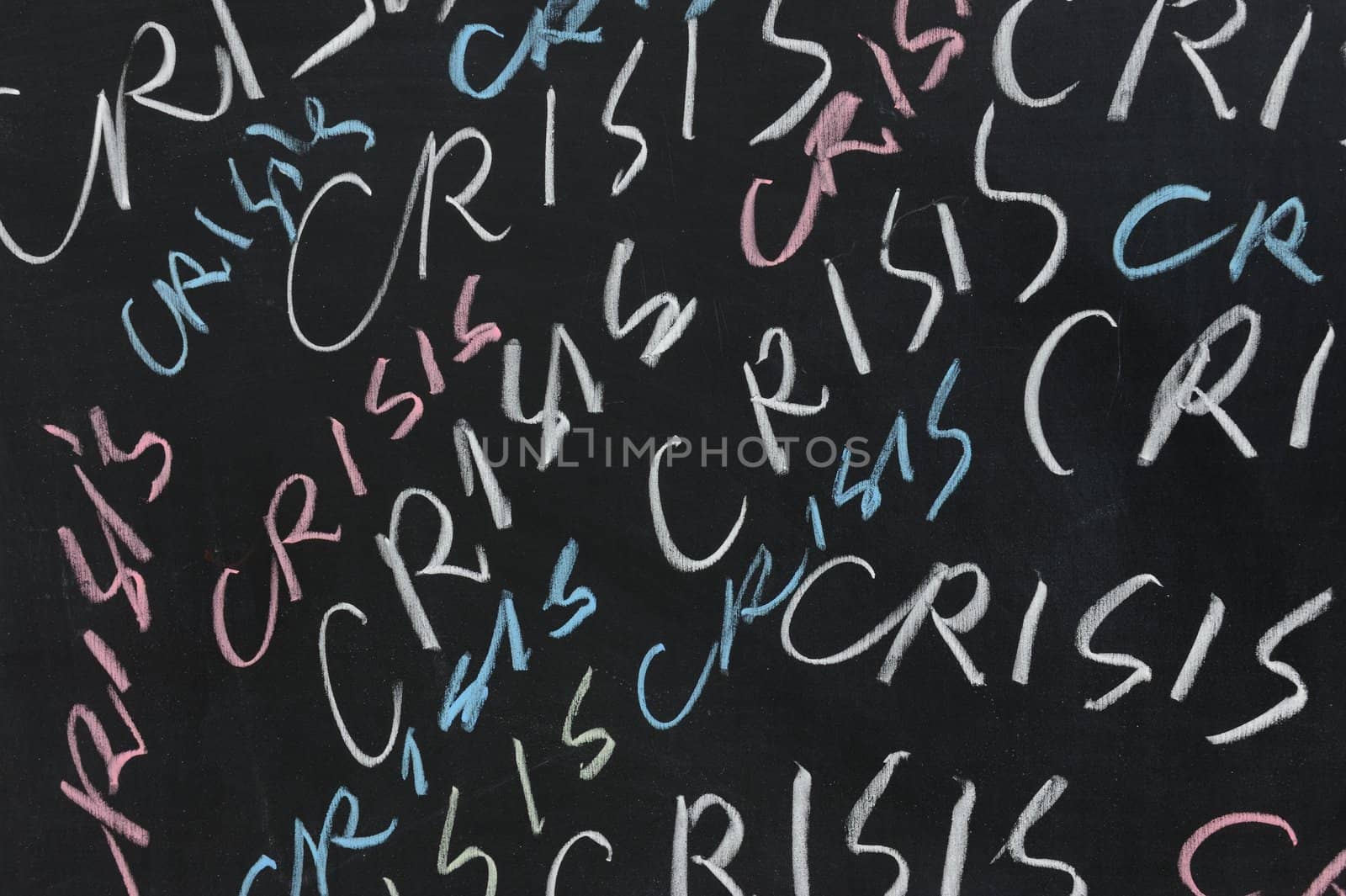 Chalkboard drawing - crisis word group