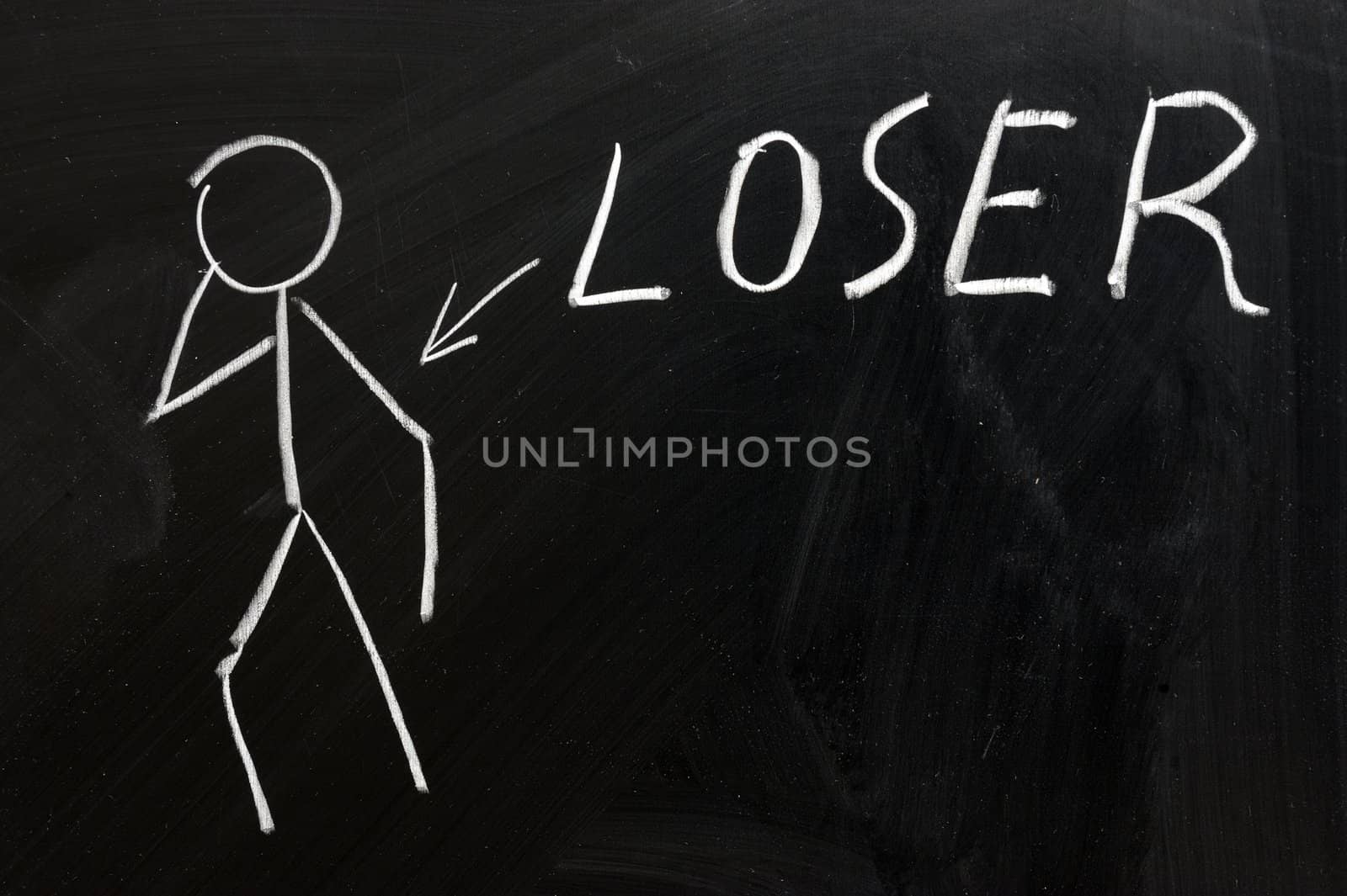 Chalk drawing - concept of "Loser"