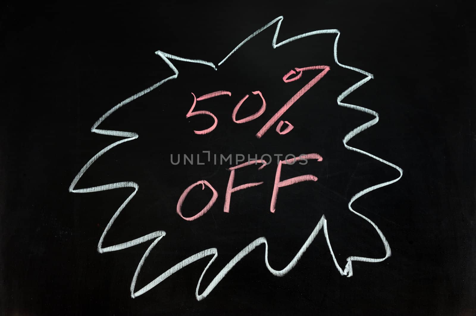 Chalk drawing - Fifty percent off