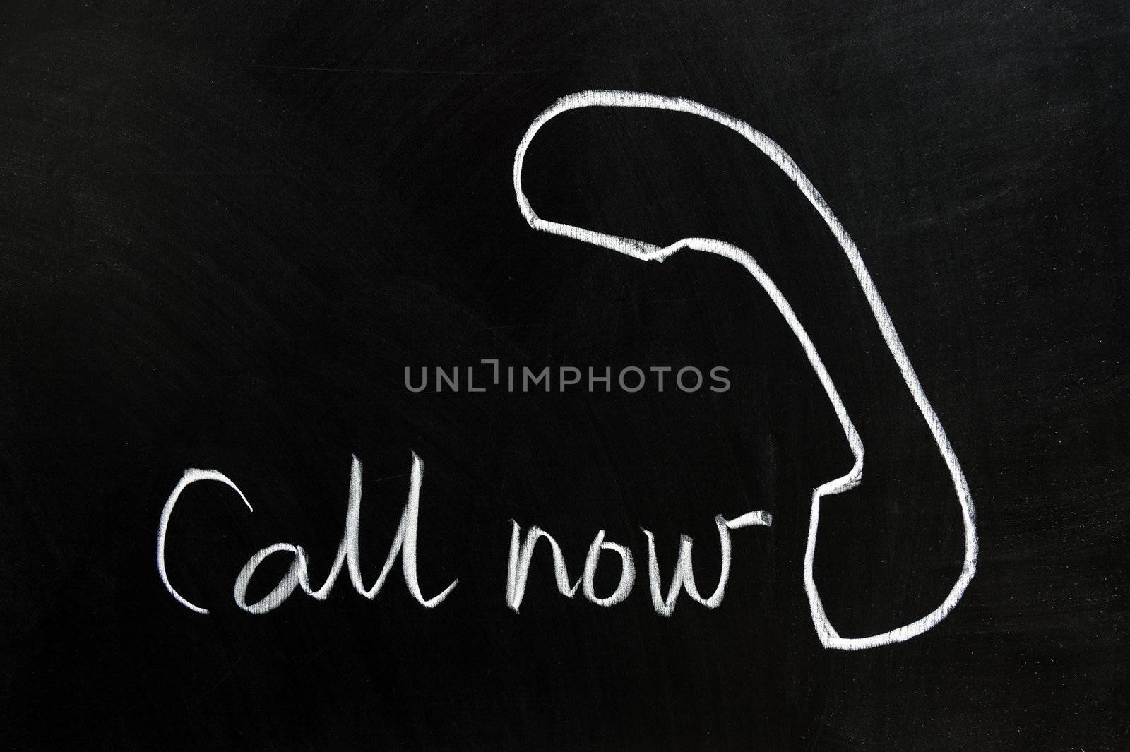 chalk drawing - Call us now by phone