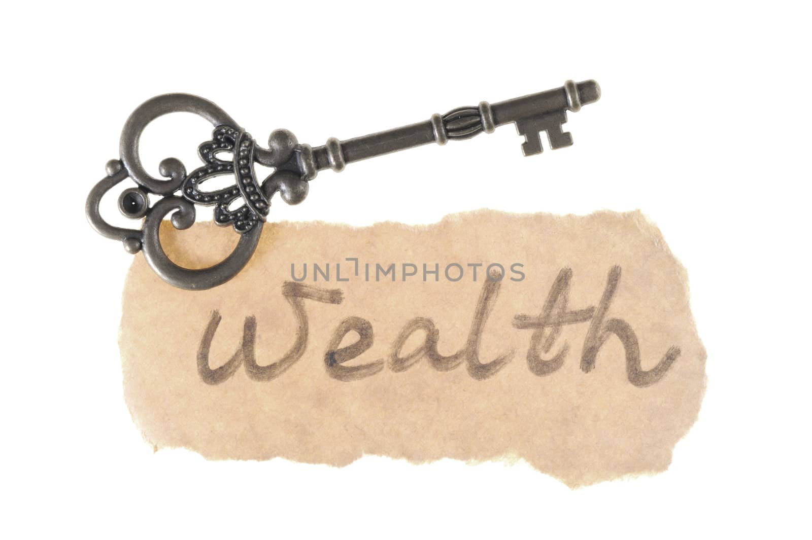 Old key and wealth word by raywoo