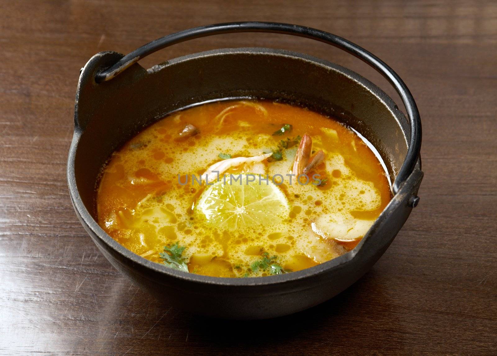 soup with prawn.Thai traditional food.