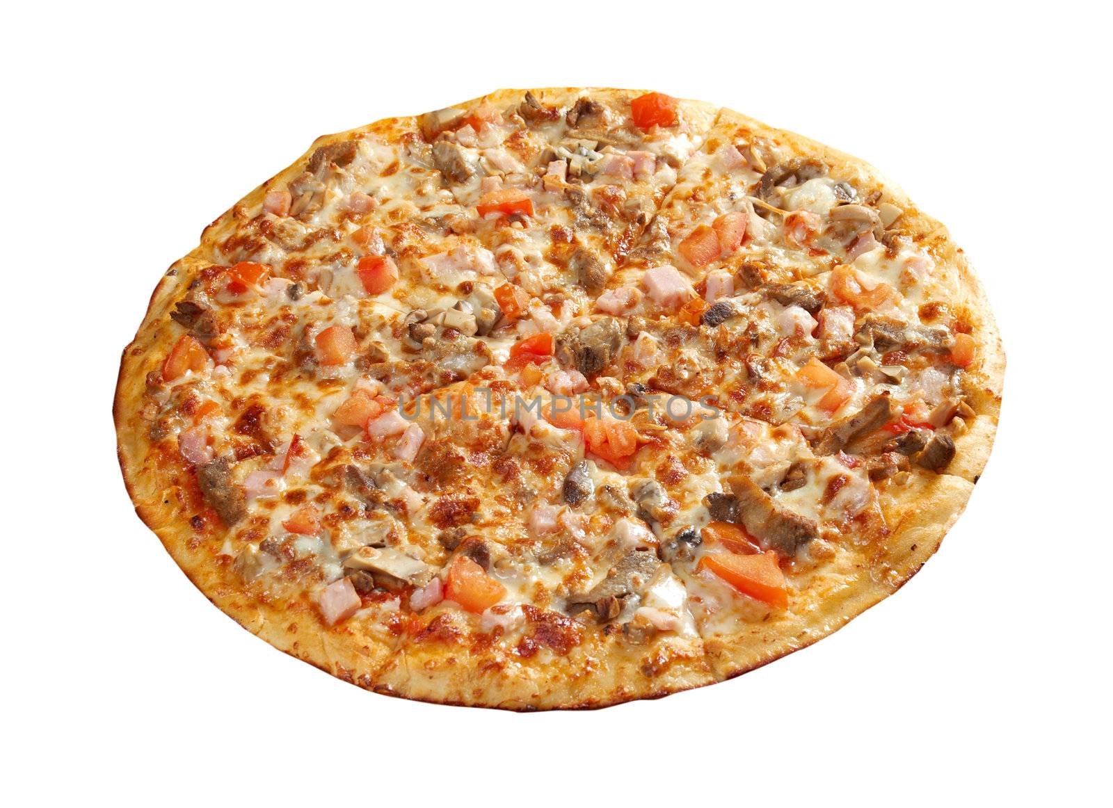 Pizza neat's tongue. italian kitchen. Studio
