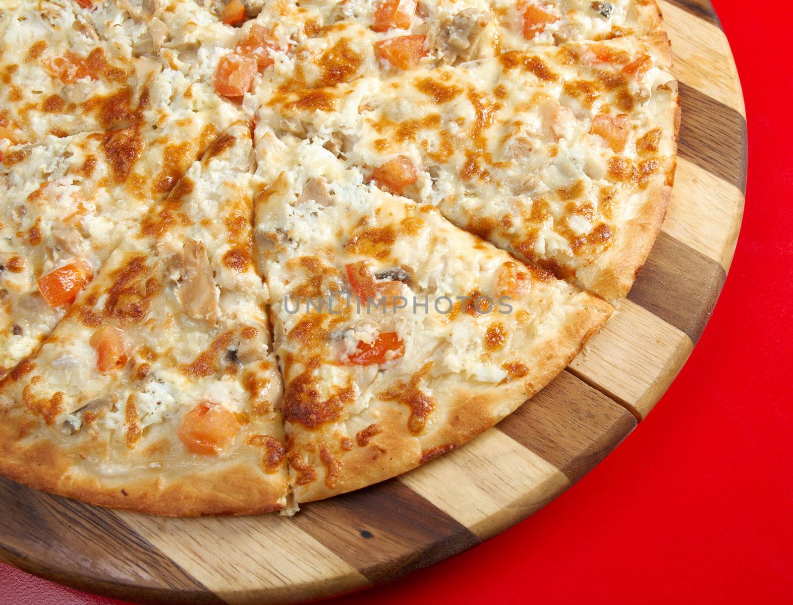 Pizza fish . italian kitchen. Studio