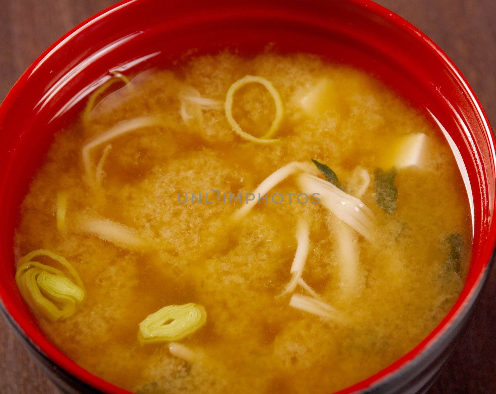 Miso soup , Japanese Food .closeup