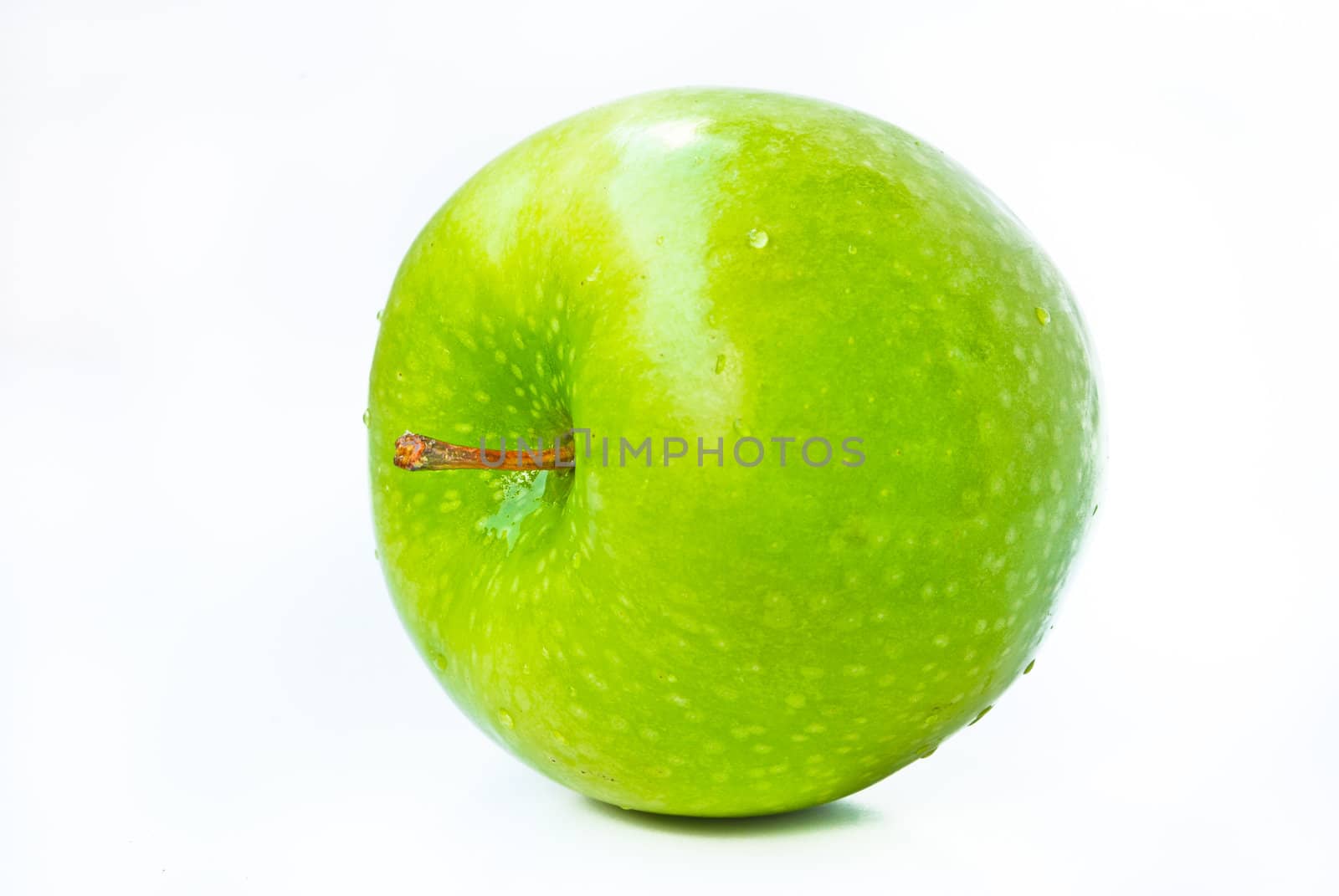 green apples on a white background