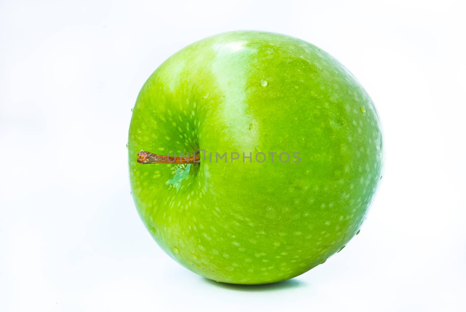green apples on a white background