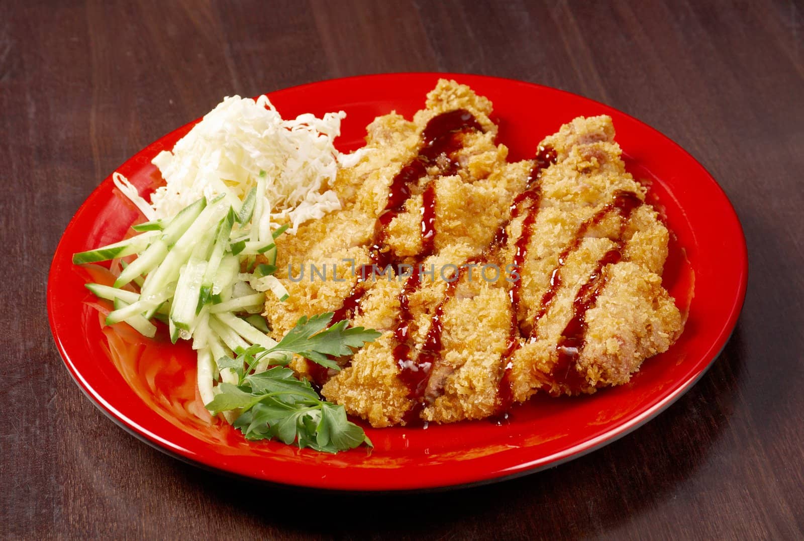 Pork roasted coating. traditional japanese food