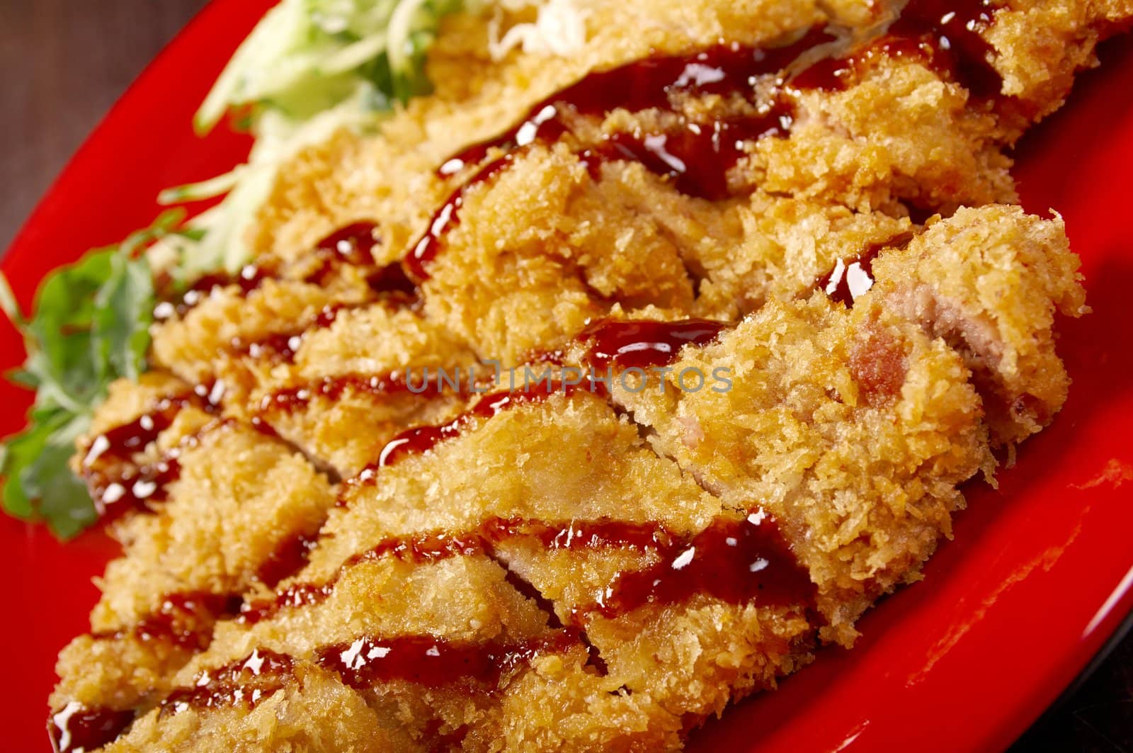 Pork roasted coating. traditional japanese food