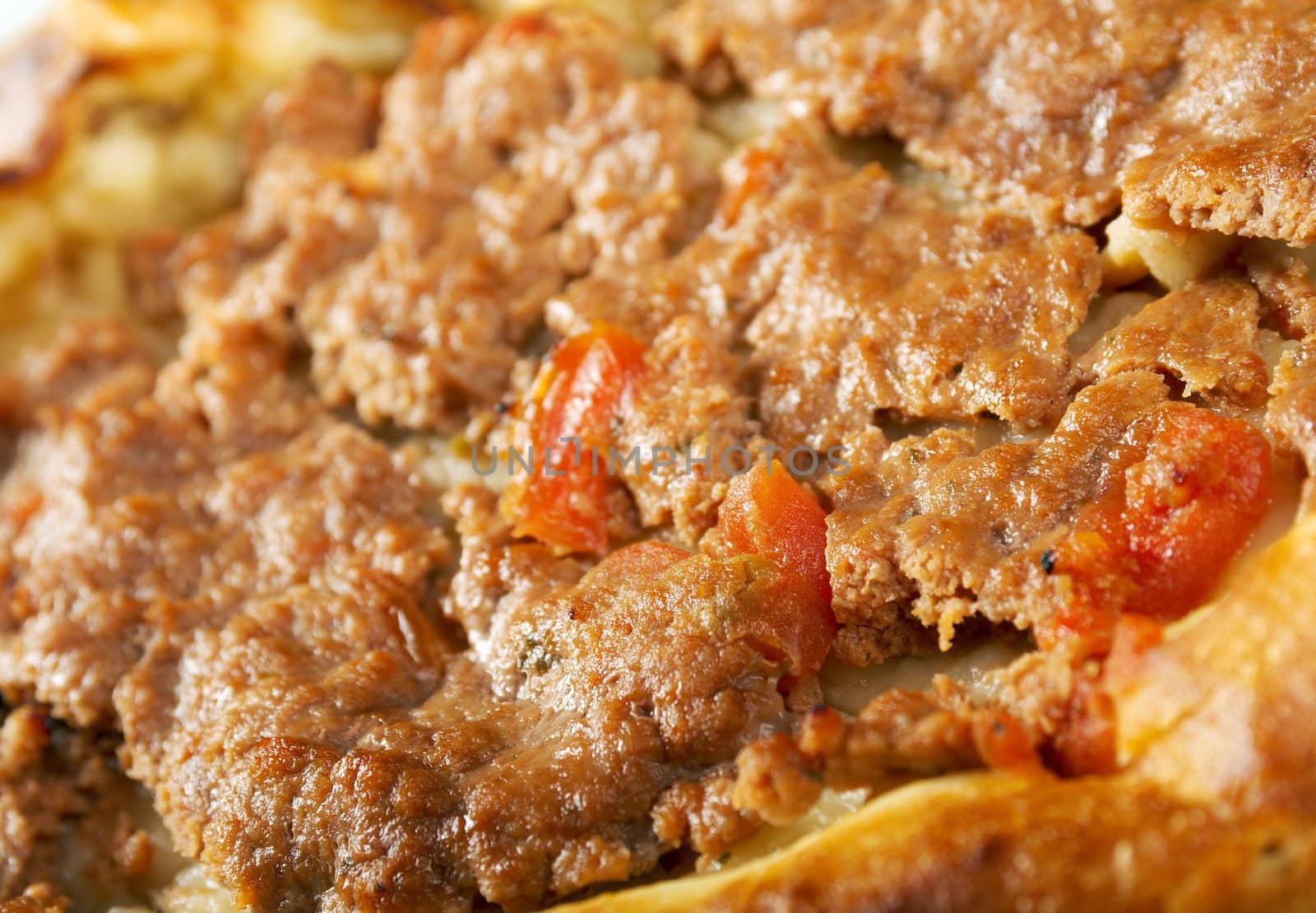 pita bread with meat.closeup