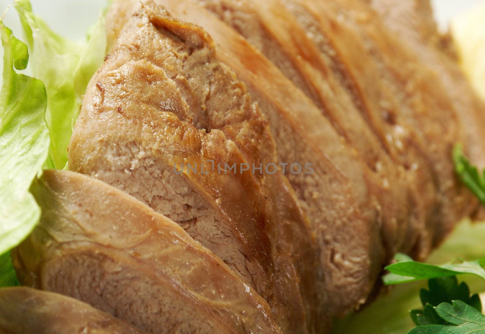 Roasted duck, Chinese style  . Shallow depth-of-field.