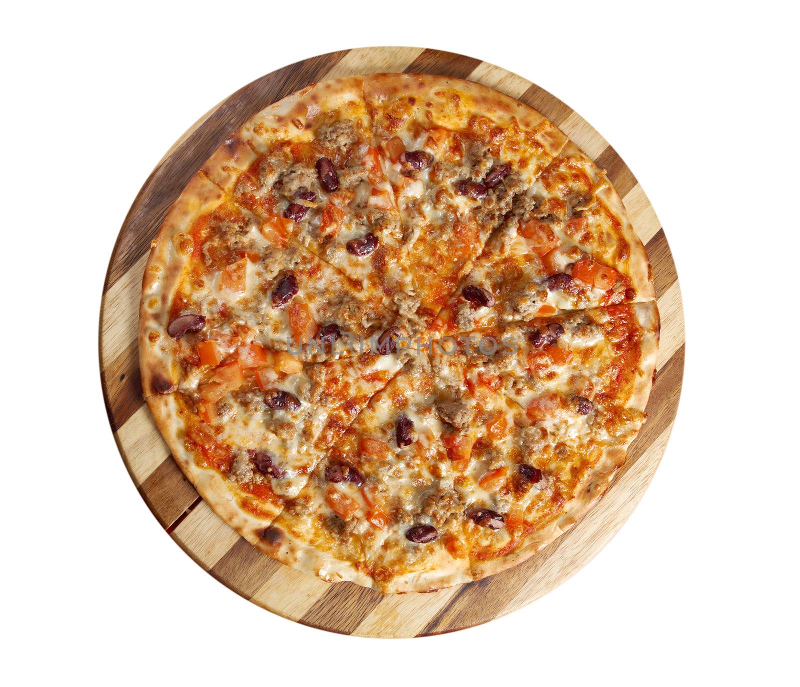 Pizza Neapolitan . italian kitchen. Studio.isolated on white background. clipping Path 