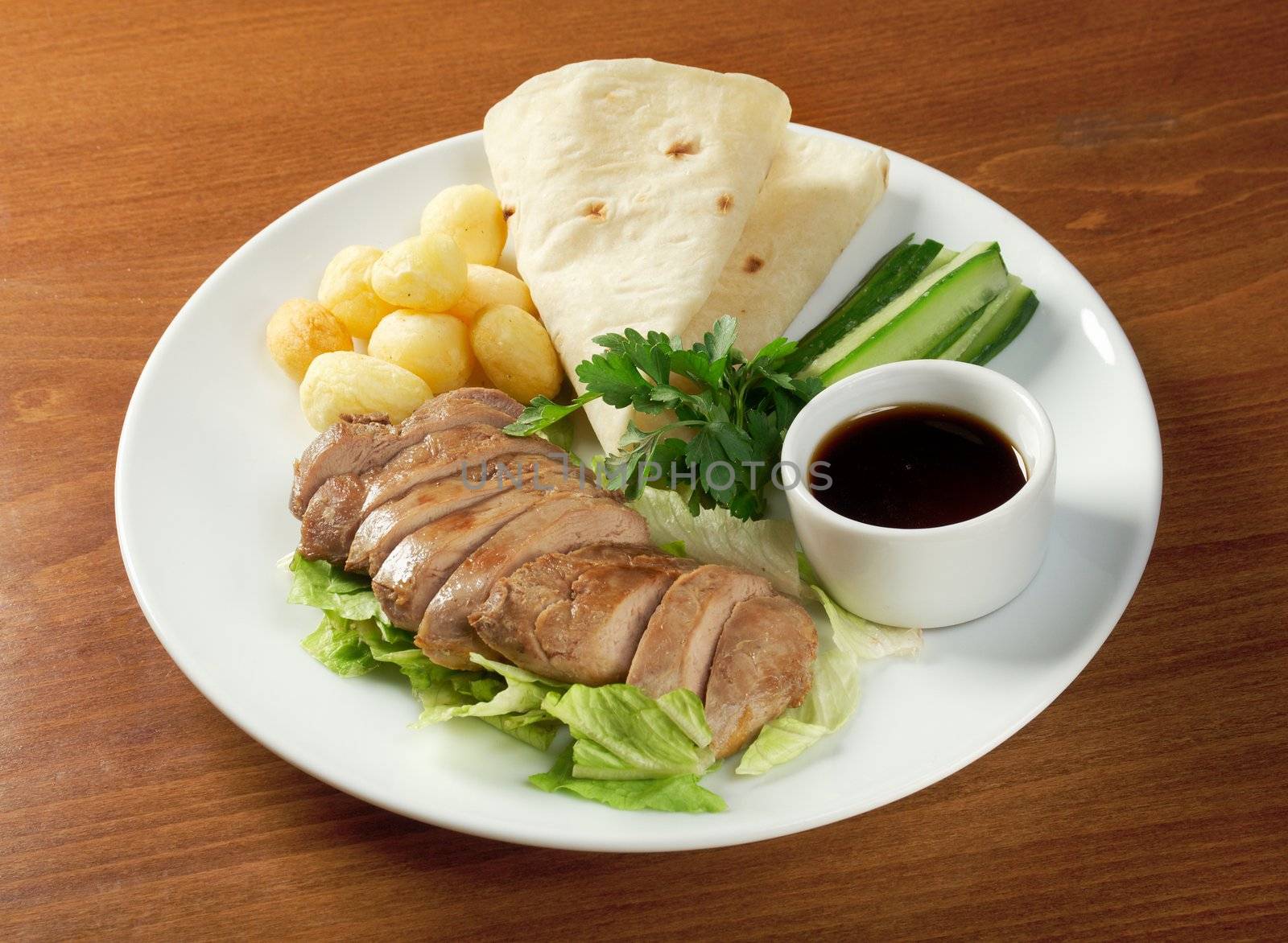 Roasted duck, Chinese style  . closeup