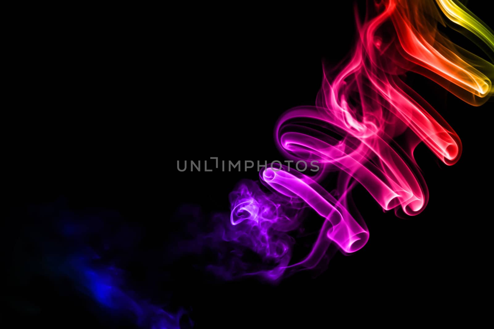 Colorful Abstract Smoke on Black Background