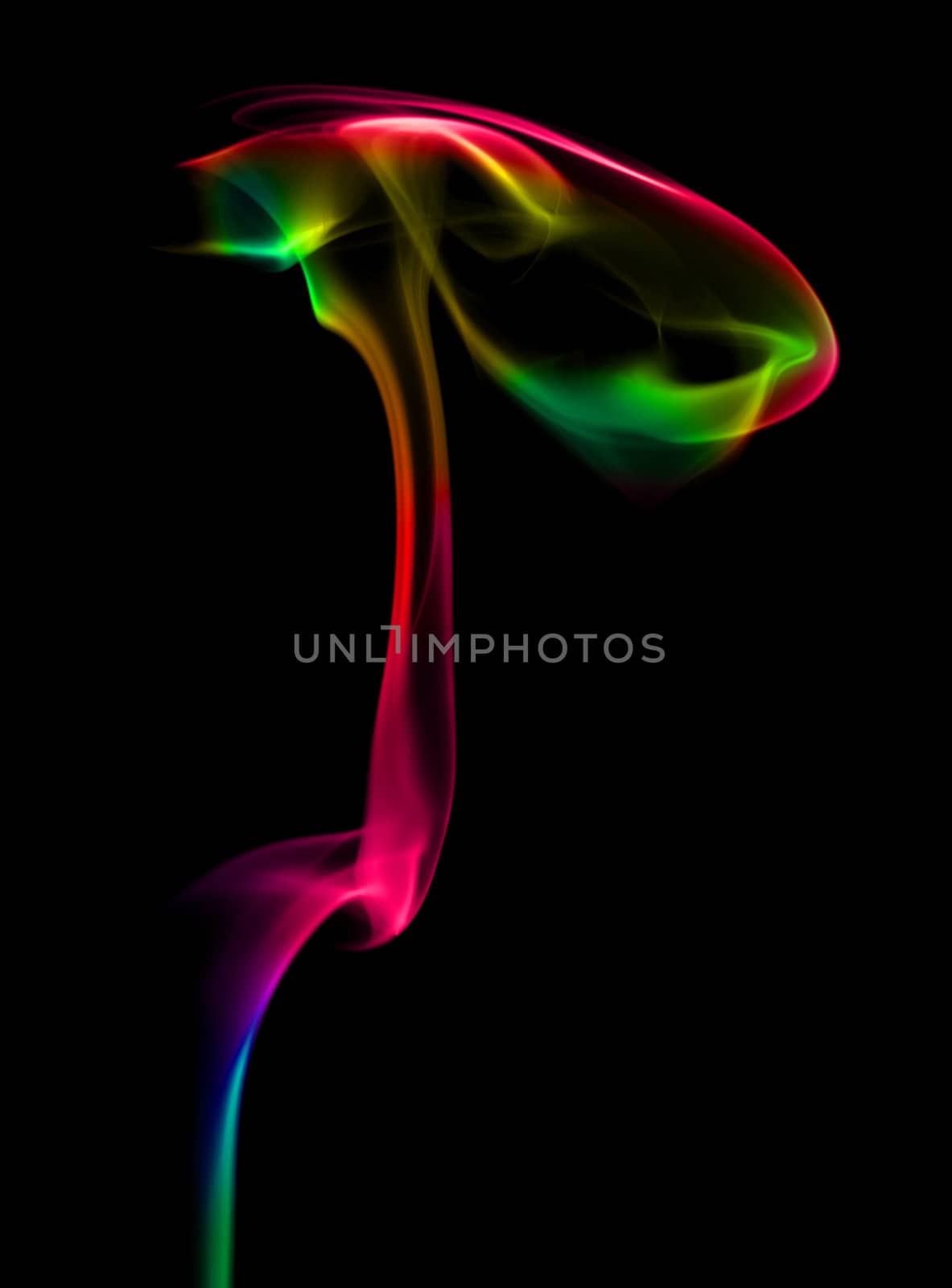 Abstract Colorful Smoke on black background