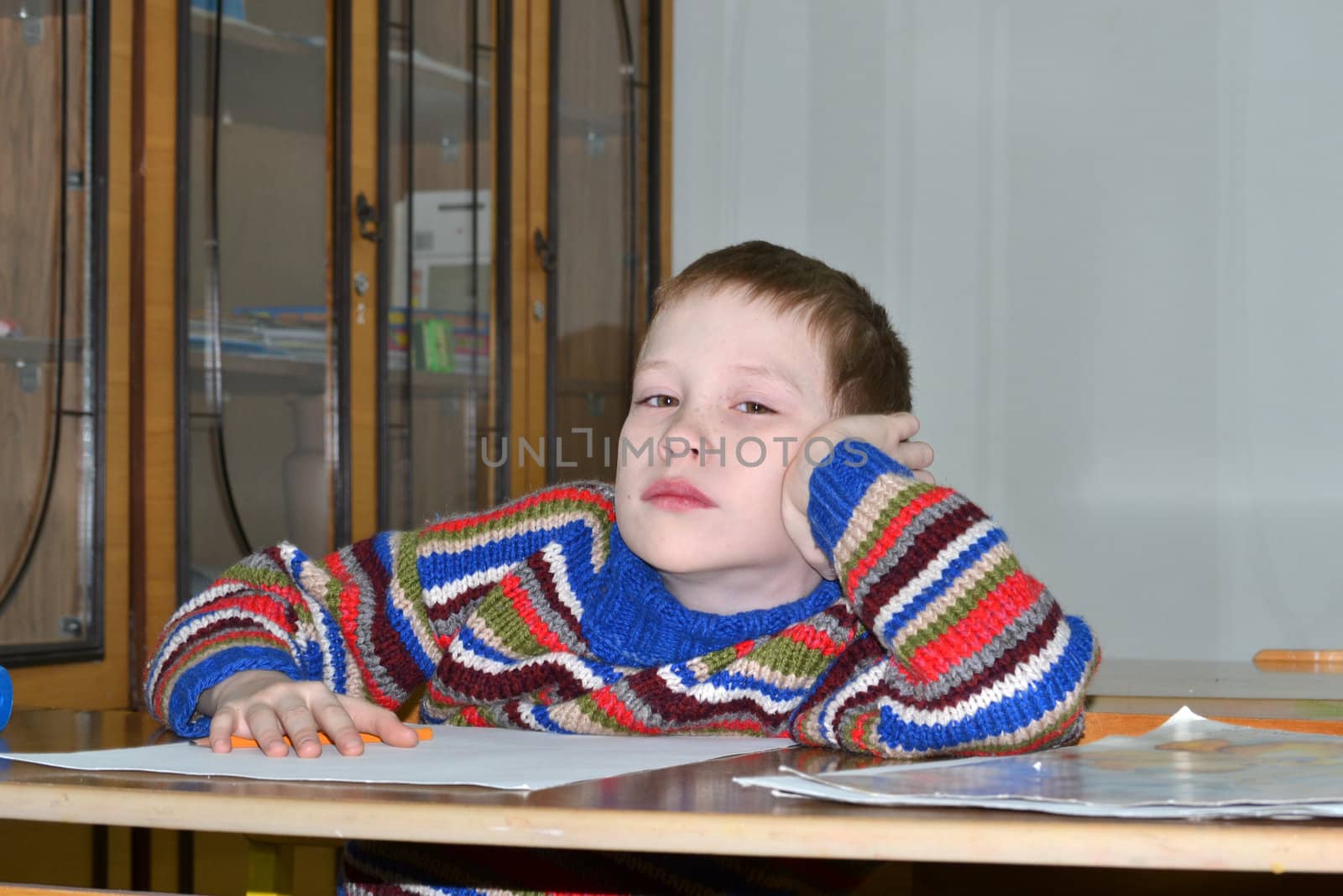 The boy misses at a lesson